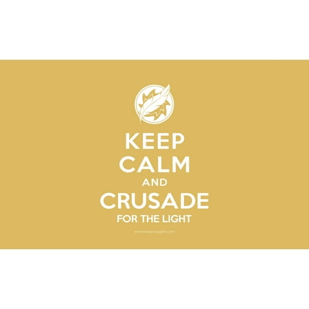 Keep Calm and Crusade for the Light! White Premium Playmat for MTG Pokemon