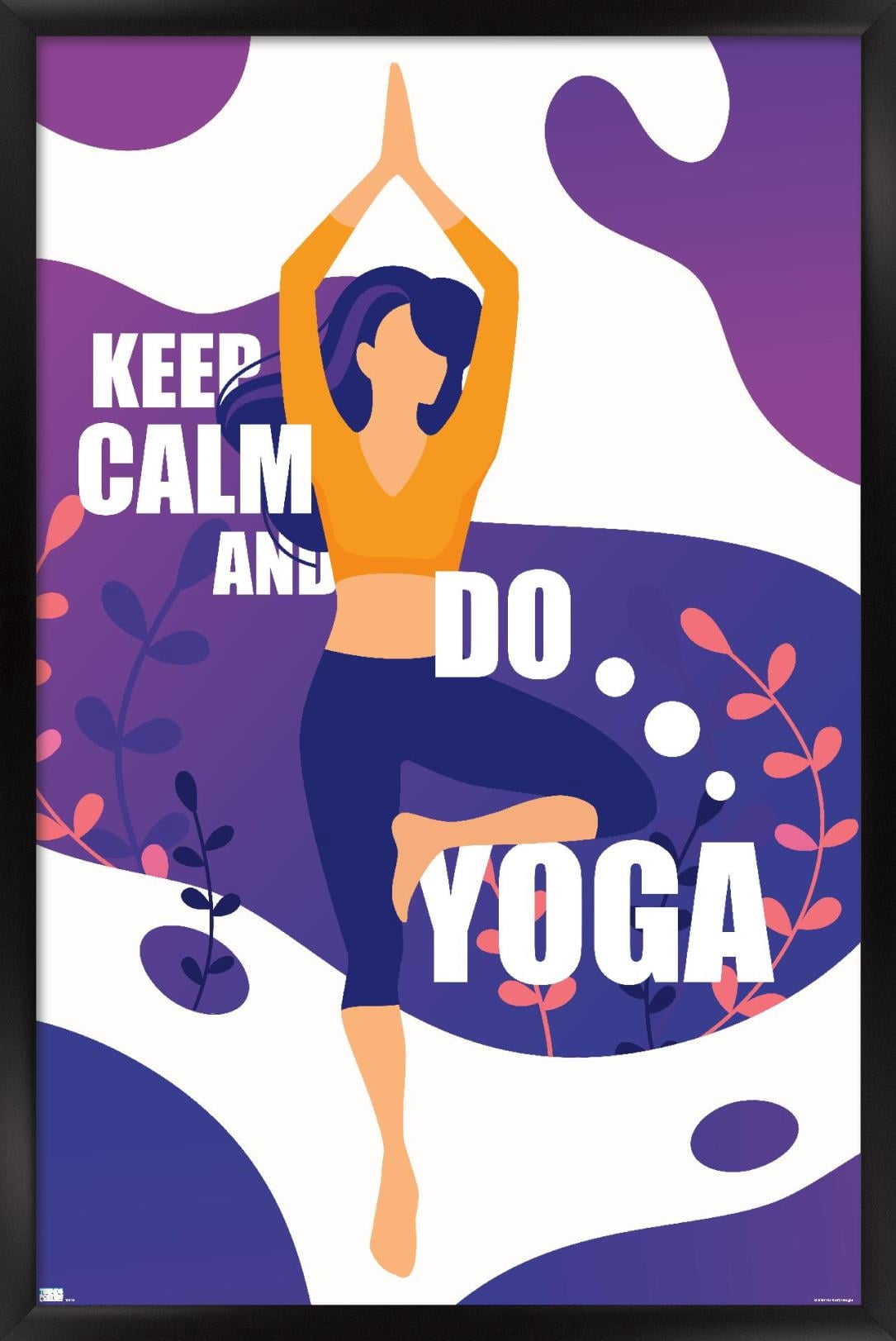 Keep Calm and Do Yoga Wall Poster, 14.725" x 22.375" Framed