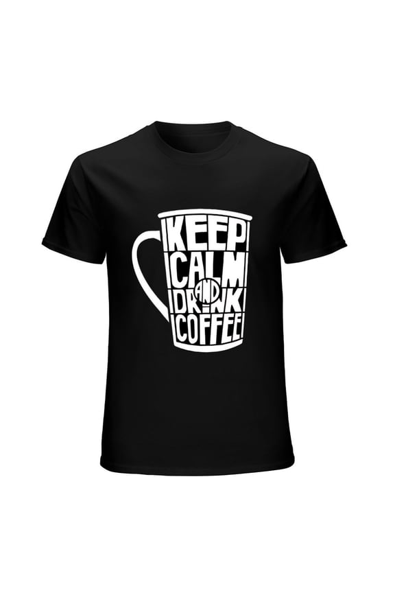 Keep Calm and Drink Coffee T-Shirt Funny Graphic Tee Gift