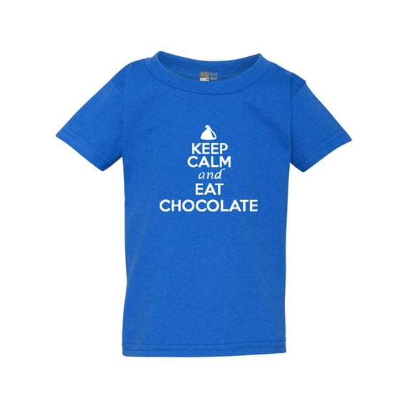 Keep Calm and Eat Chocolate Sweets Desserts Funny Toddler Kids T-Shirt Tee