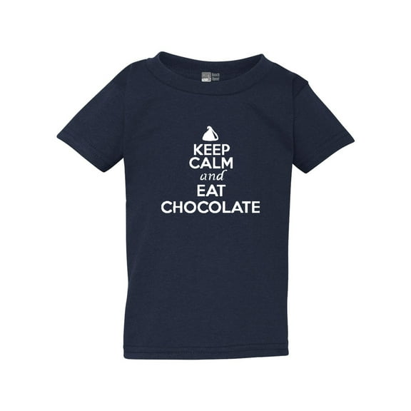Keep Calm and Eat Chocolate Sweets Desserts Funny Toddler Kids T-Shirt Tee