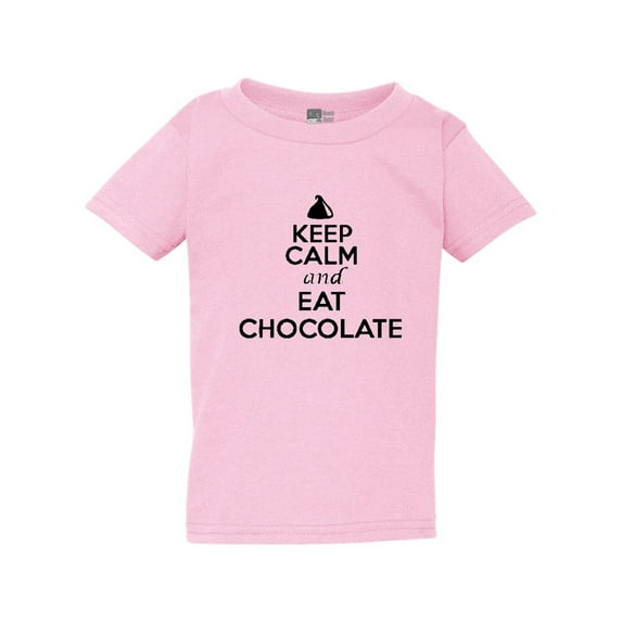 Keep Calm and Eat Chocolate Sweets Desserts Funny Toddler Kids T-Shirt Tee