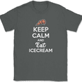 thumbnail image 1 of Keep Calm and Eat Ice Cream T-Shirt Funny Cone Sweets Food Humor Gift Tee - Charcoal, 3XL, 1 of 1