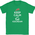 thumbnail image 1 of Keep Calm and Eat Ice Cream T-Shirt Funny Cone Sweets Food Humor Gift Tee - Green, 3XL, 1 of 1