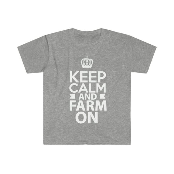 Keep Calm and Farm On Unisex T-shirt S-3XL Farming Farmer Gift