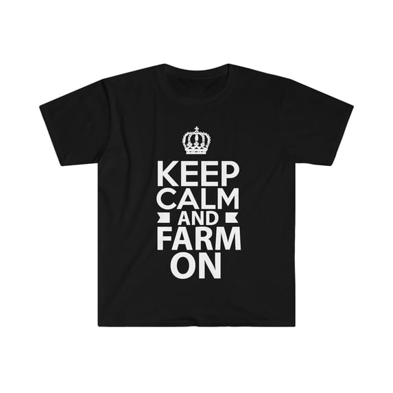Keep Calm and Farm On Unisex T-shirt S-3XL Farming Farmer Gift