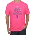 thumbnail image 1 of Keep Calm and Fight On Breast Cancer Awareness Men's Graphic T-Shirt, Neon Pink, Small, 1 of 3