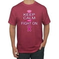 thumbnail image 1 of Keep Calm and Fight On Breast Cancer Awareness Men's Graphic T-Shirt, Vintage Heather Red, Medium, 1 of 3