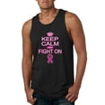 thumbnail image 1 of Keep Calm and Fight On Breast Cancer Awareness Mens Graphic Tank Top, Black, Large, 1 of 3