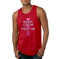 thumbnail image 1 of Keep Calm and Fight On Breast Cancer Awareness Mens Graphic Tank Top, Red, Large, 1 of 3