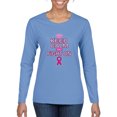 thumbnail image 1 of Keep Calm and Fight On Breast Cancer Awareness Womens Graphic Long Sleeve T-Shirt, Light Blue, X-Large, 1 of 3