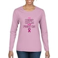 thumbnail image 1 of Keep Calm and Fight On Breast Cancer Awareness Womens Graphic Long Sleeve T-Shirt, Light Pink, X-Large, 1 of 1