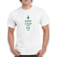 thumbnail image 1 of Keep Calm and Fly On Men White T-Shirt, Male Large, 1 of 4