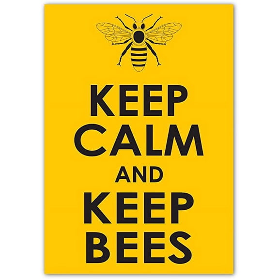 Keep Calm and Keep Bees - Bee Farm Beekeeper Honey Farmers Apiarists Bumper Sticker Decal 3x5 in