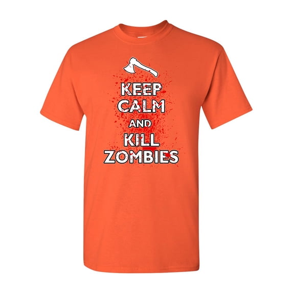 Keep Calm and Kill Zombies Adult DT T-Shirt Tee