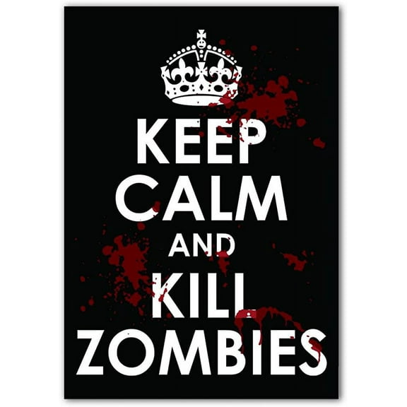 Keep Calm and Kill Zombies Blood Spatter Vinyl Decal Bumper Sticker / Laptop Sticker 3" inches X 5" inches