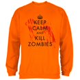 thumbnail image 1 of Keep Calm and Kill Zombies Mens Sweatshirt Safety Orange LG, 1 of 1