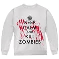thumbnail image 1 of Keep Calm and Kill Zombies Youth Sweatshirt White YMD, 1 of 1
