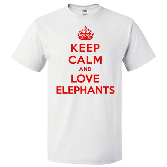 Keep Calm and Love Elephants T shirt Funny Tee Gift