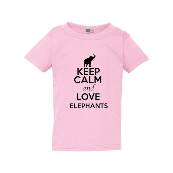 Keep Calm and Love Elephants Tusk Animal Lover Elephant Lover Toddler Kids T-Shirt Tee