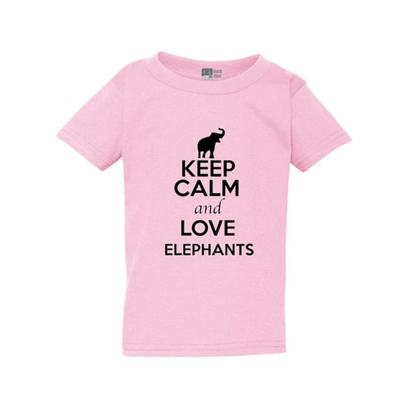 Keep Calm and Love Elephants Tusk Animal Lover Elephant Lover Toddler Kids T-Shirt Tee