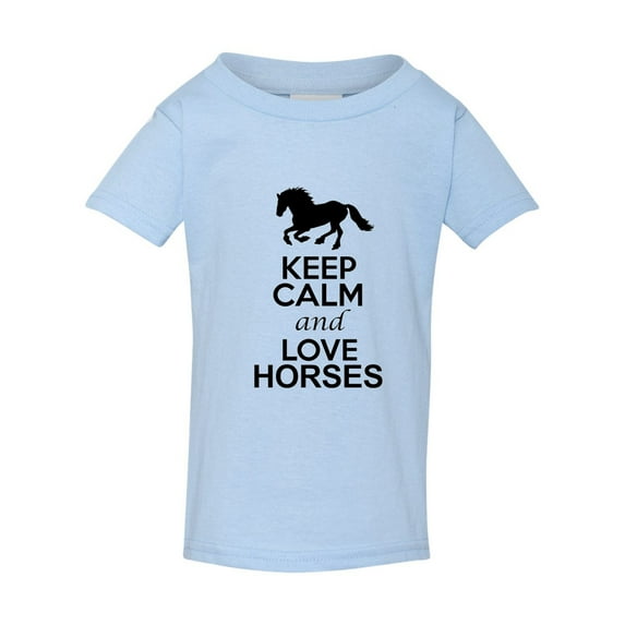 Keep Calm and Love Horses Novelty Horse Lover Toddler Kids T-Shirt Tee