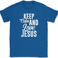 thumbnail image 1 of Keep Calm and Love Jesus T-Shirt Funny Humor Novelty Tee - Royal Blue, 5XL, 1 of 1