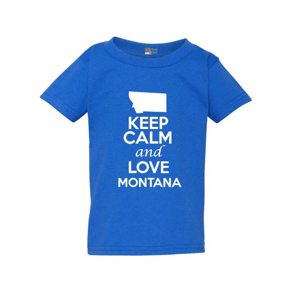 Keep Calm and Love Montana Country People Map Patriotic Toddler Kids T-Shirt Tee