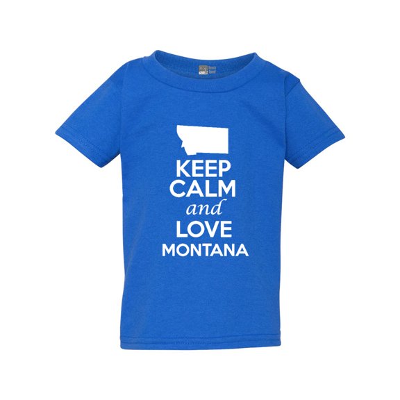 Keep Calm and Love Montana Country People Map Patriotic Toddler Kids T-Shirt Tee