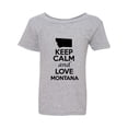 thumbnail image 1 of Keep Calm and Love Montana Country People Map Patriotic Toddler Kids T-Shirt Tee, 1 of 2