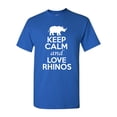 thumbnail image 1 of Keep Calm and Love Rhinos Animal Lover Adult T-Shirt Tee, 1 of 2