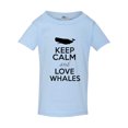 thumbnail image 1 of Keep Calm and Love Whales Sea Animal Lover Funny Toddler Kids T-Shirt Tee, 1 of 2