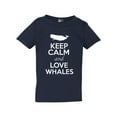 thumbnail image 1 of Keep Calm and Love Whales Sea Animal Lover Funny Toddler Kids T-Shirt Tee, 1 of 2