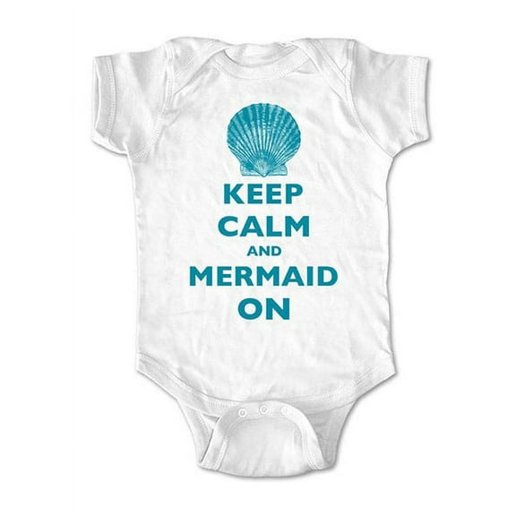 Keep Calm and Mermaid on - wallsparks cute & funny Brand - baby one piece bodysuit - Great baby shower gift!