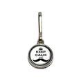 thumbnail image 1 of Keep Calm and Mustache Charm Zipper Pull, 1 of 1
