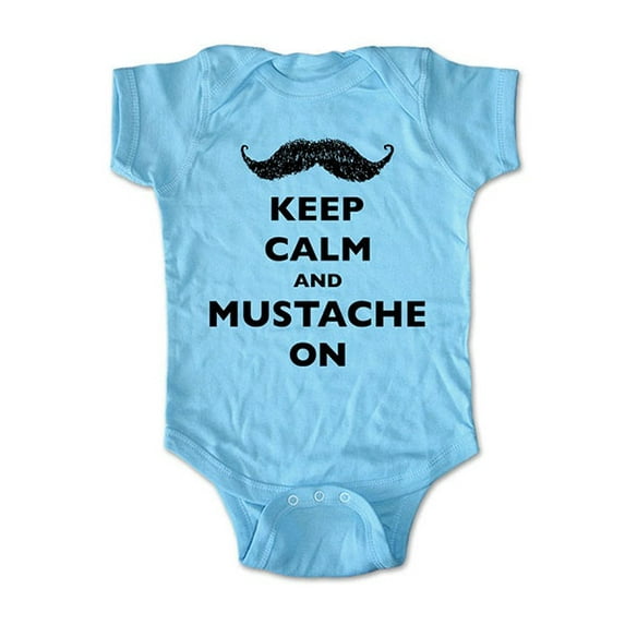 Keep Calm and Mustache on - wallsparks cute & funny Brand - baby one piece bodysuit - Great baby shower gift!