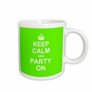 Keep Calm and Party On - neon green carry on partying - fun party animal gift - funny humor humorous 11oz Mug mug-157749-1
