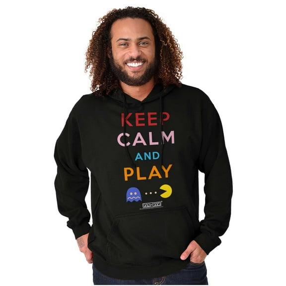 Keep Calm and Play PACMAN Hoodie Sweatshirt Women Men Brisco Brands S