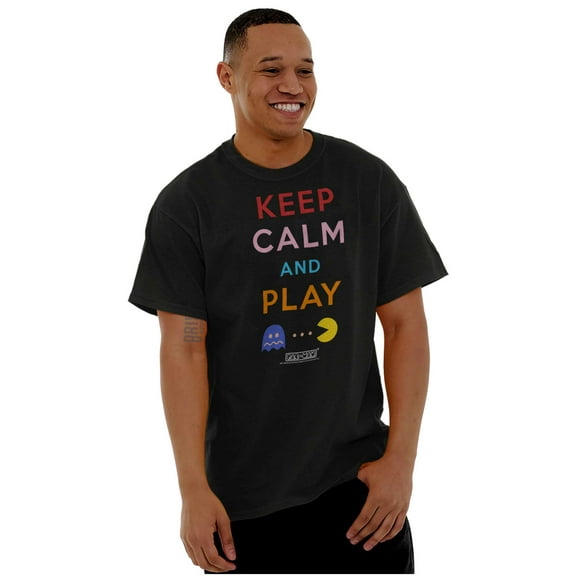 Keep Calm and Play PACMAN Men's Graphic T Shirt Tees Brisco Brands S