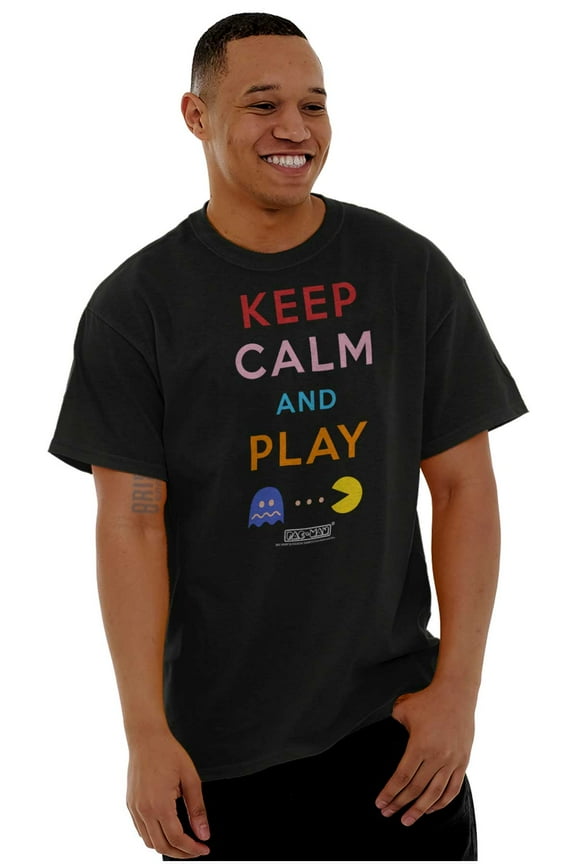 Keep Calm and Play PACMAN Men's Graphic T Shirt Tees Brisco Brands S