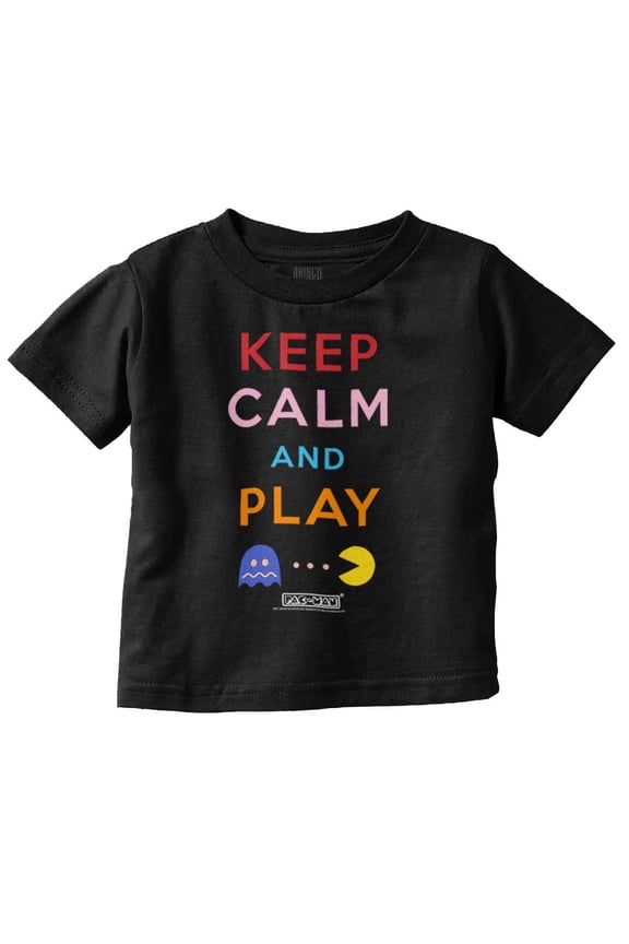 Keep Calm and Play PACMAN Toddler Boy Girl T Shirt Infant Toddler Brisco Brands 12M