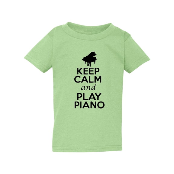 Keep Calm and Play Piano Pianist Musician Music Lover Toddler Kids T-Shirt Tee
