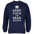 thumbnail image 1 of Keep Calm and Read Books Navy Adult Sweatshirt - Small, 1 of 1