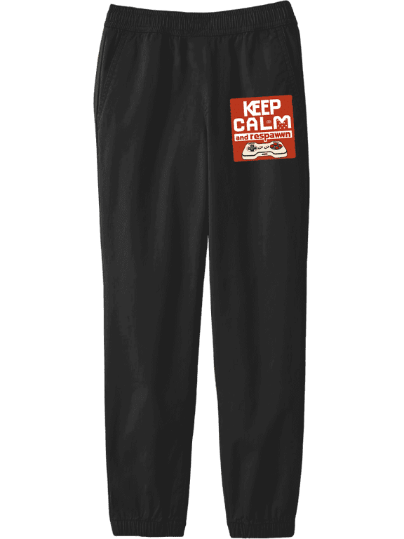 Keep Calm and Respawn Controller Youth Black Jogger Pants-Small