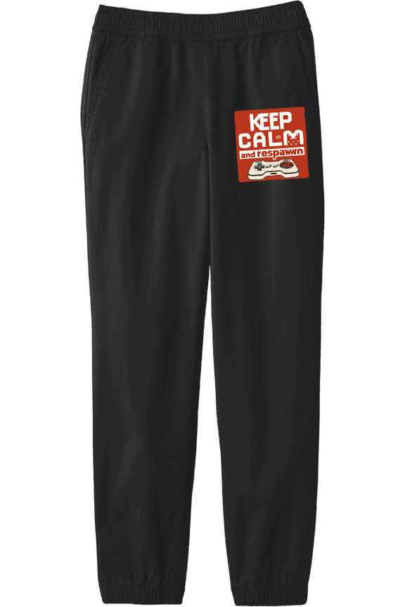 Keep Calm and Respawn Controller Youth Black Jogger Pants-Small