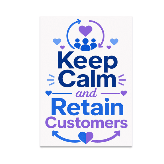 Keep Calm and Retain Customers - Business Decor - 13x19 Poster Print