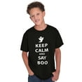 thumbnail image 1 of Keep Calm and Say Boo Halloween Crewneck T Shirts Boy Girl Teen Brisco Brands L, 1 of 6