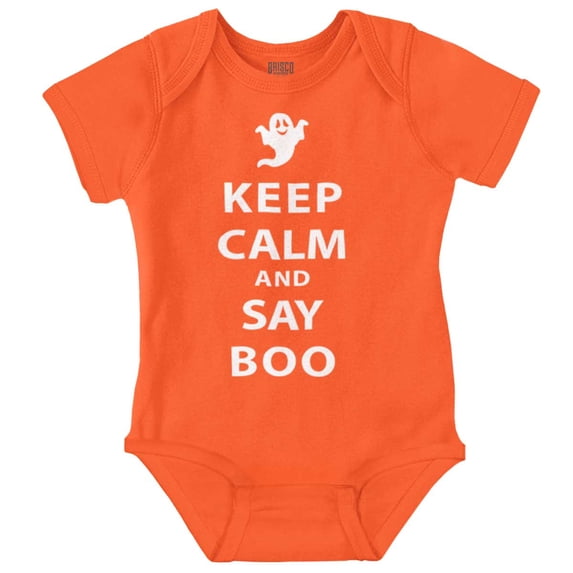 Keep Calm and Say Boo Halloween Romper Boys or Girls Infant Baby Brisco Brands 12M
