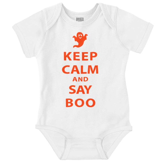 Keep Calm and Say Boo Halloween Romper Boys or Girls Infant Baby Brisco Brands 6M