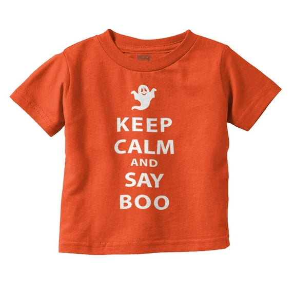 Keep Calm and Say Boo Halloween Toddler Boy Girl T Shirt Infant Toddler Brisco Brands 24M